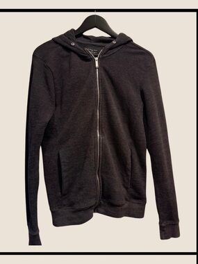 Zara Man Dark Gray Full Zip Hoodie Sweater Men’s M